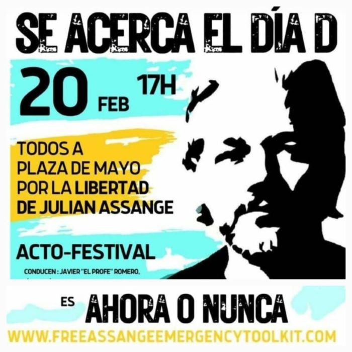 20 de Febrero: Argentina al Grito de Libertad para Assange