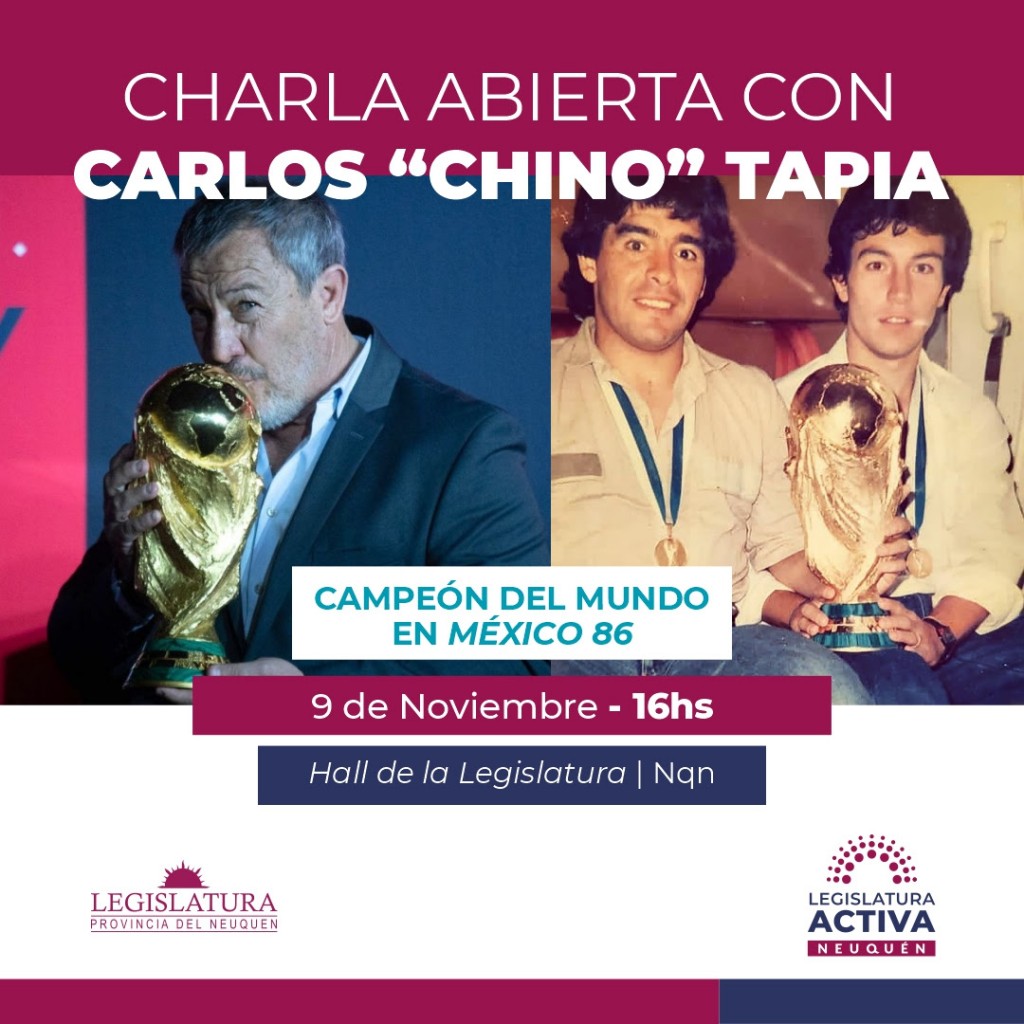 Carlos “Chino” Tapia, campeón del mundo en México ‘86, brindará una charla en la Legislatura